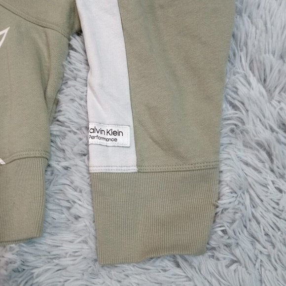 Calvin Klein Womens Sweatshirt Green XL‎ Performance Crop Workout Athletic - Picture 4 of 10